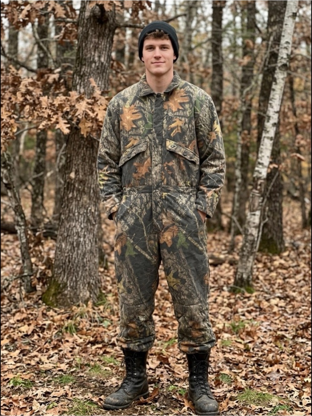Vintage Mossy Oak Heavyweight Camo Utility Hunting Coverall Jumpsuit Gorpcore L